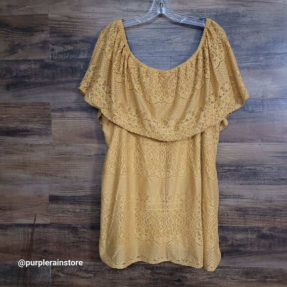 Catherine's Floral Lace Baby Doll Top 3x Lined Stretch Boho Western Country Girl - Picture 2 of 9